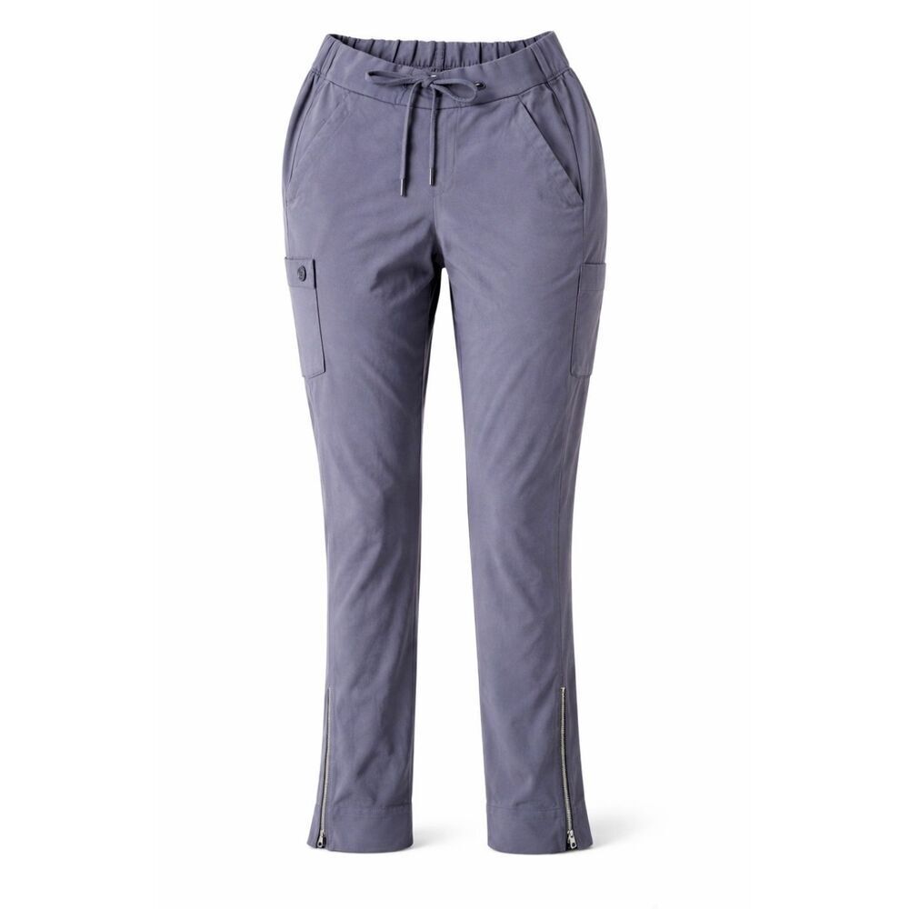 Healing Hands ONYX Athena Womens XS 5 Pocket Gray Cargo Scrub Pants Zipper Ankle